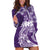 Polynesian Women's Day Hoodie Dress Plumeria Passion - Purple LT7 Purple - Polynesian Pride