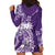 Polynesian Women's Day Hoodie Dress Plumeria Passion - Purple LT7 - Polynesian Pride