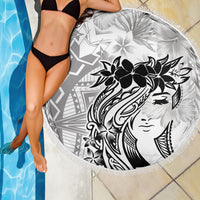 Polynesian Women's Day Beach Blanket Plumeria Passion - White LT7 - Polynesian Pride