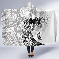 Polynesian Women's Day Hooded Blanket Plumeria Passion - White LT7 - Polynesian Pride