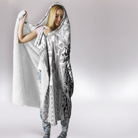 Polynesian Women's Day Hooded Blanket Plumeria Passion - White LT7 - Polynesian Pride