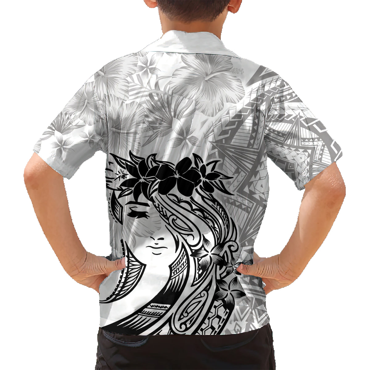 Polynesian Women's Day Kid Hawaiian Shirt Plumeria Passion - White LT7 - Polynesian Pride