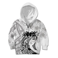 Polynesian Women's Day Kid Hoodie Plumeria Passion - White LT7 Zip Hoodie White - Polynesian Pride