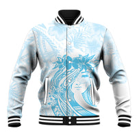 Polynesian Women's Day Baseball Jacket Plumeria Passion - Turquoise LT7 Unisex Turquoise - Polynesian Pride