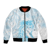 Polynesian Women's Day Bomber Jacket Plumeria Passion - Turquoise LT7 Unisex Turquoise - Polynesian Pride