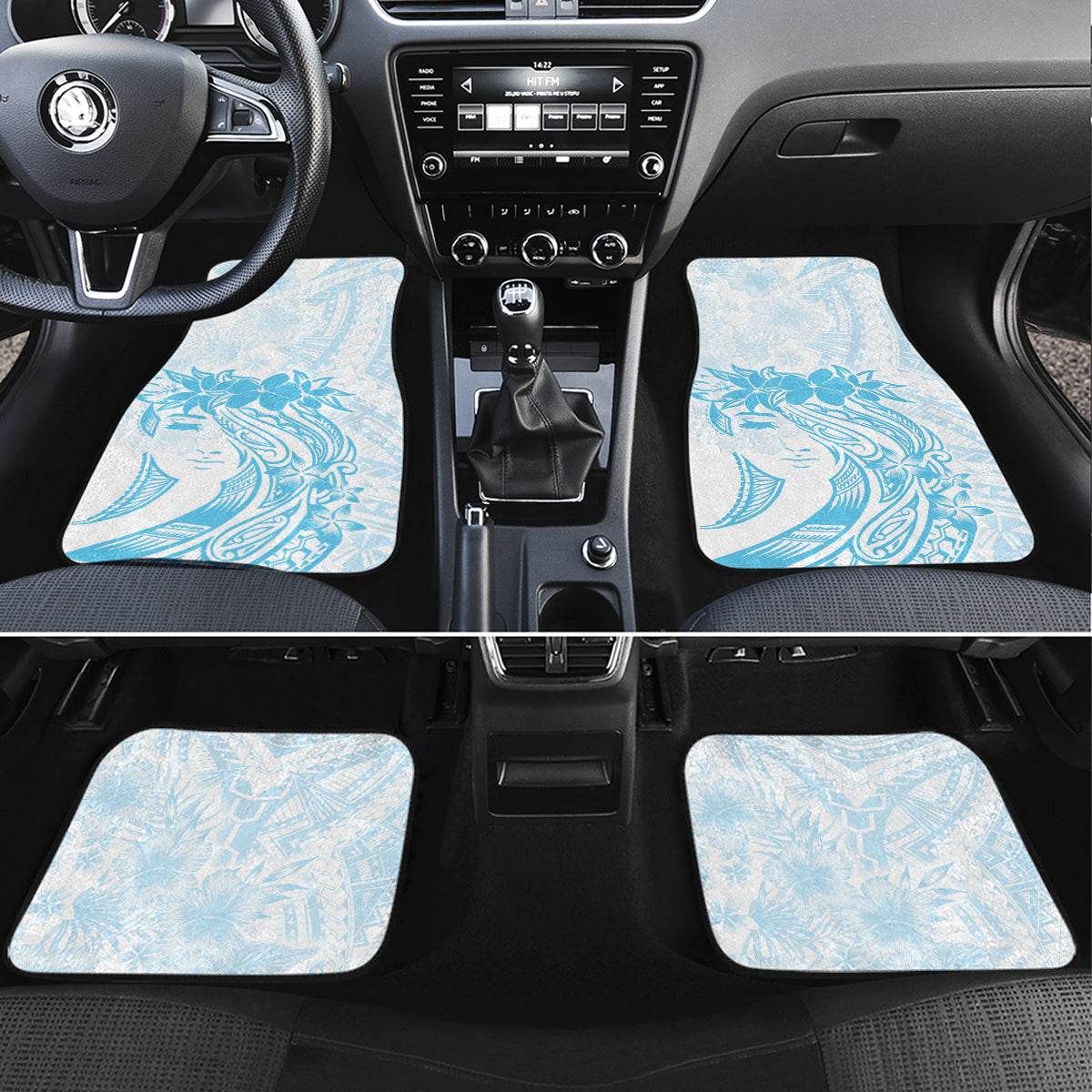 Polynesian Women's Day Car Mats Plumeria Passion - Turquoise LT7 Set 4pcs Turquoise - Polynesian Pride