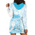 Polynesian Women's Day Hoodie Dress Plumeria Passion - Turquoise LT7 - Polynesian Pride