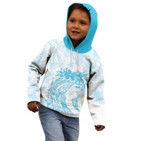Polynesian Women's Day Kid Hoodie Plumeria Passion - Turquoise LT7 - Polynesian Pride