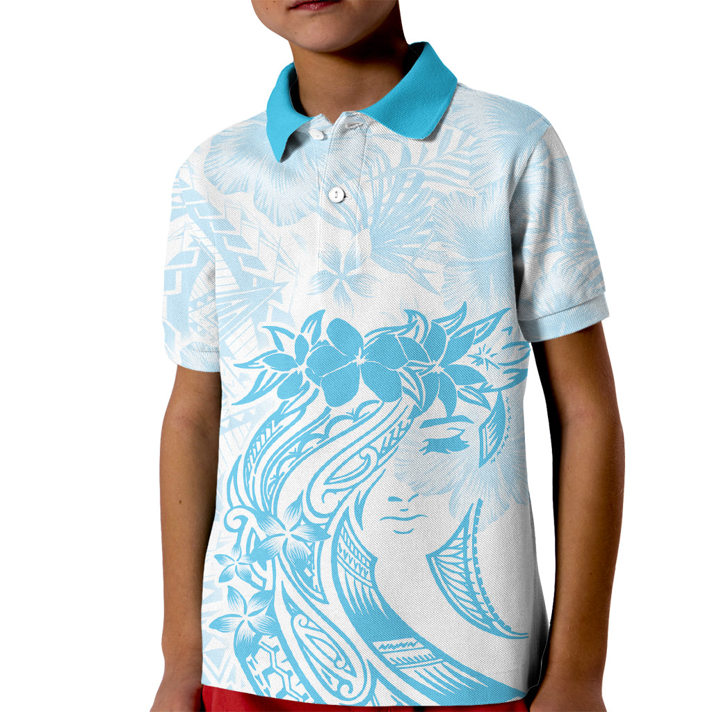 Polynesian Women's Day Kid Polo Shirt Plumeria Passion - Turquoise LT7 Kid Turquoise - Polynesian Pride