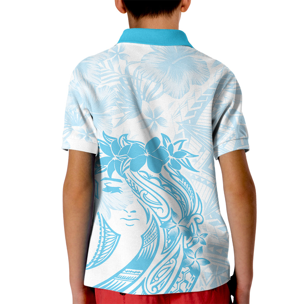 Polynesian Women's Day Kid Polo Shirt Plumeria Passion - Turquoise LT7 - Polynesian Pride