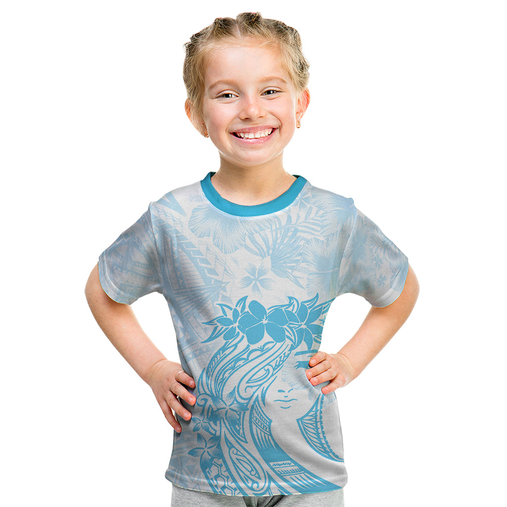 Polynesian Women's Day Kid T Shirt Plumeria Passion - Turquoise LT7 Turquoise - Polynesian Pride