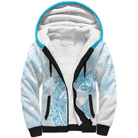 Polynesian Women's Day Sherpa Hoodie Plumeria Passion - Turquoise LT7 Unisex Turquoise - Polynesian Pride