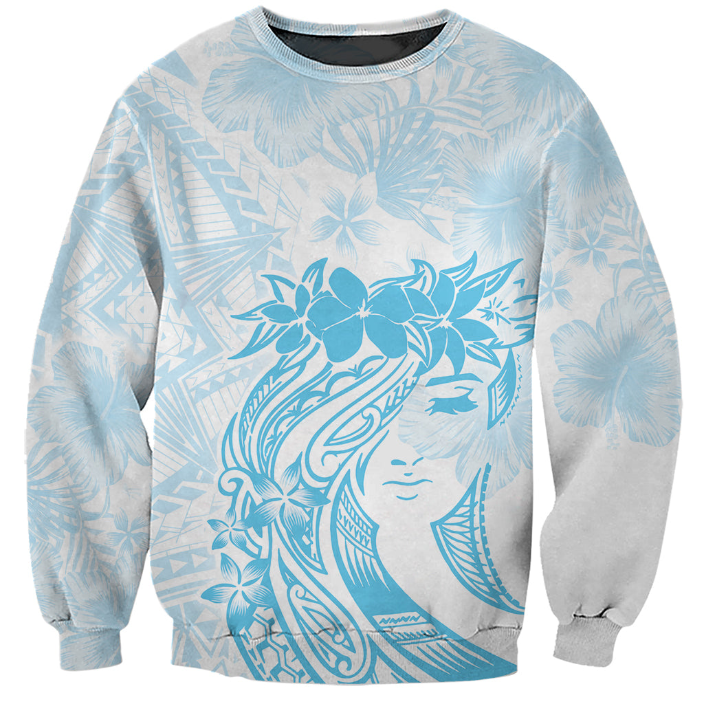 Polynesian Women's Day Sweatshirt Plumeria Passion - Turquoise LT7 Unisex Turquoise - Polynesian Pride