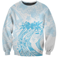 Polynesian Women's Day Sweatshirt Plumeria Passion - Turquoise LT7 Unisex Turquoise - Polynesian Pride
