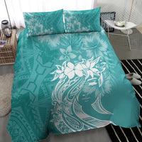 Polynesian Women's Day Bedding Set Plumeria Passion - Teal LT7 - Polynesian Pride