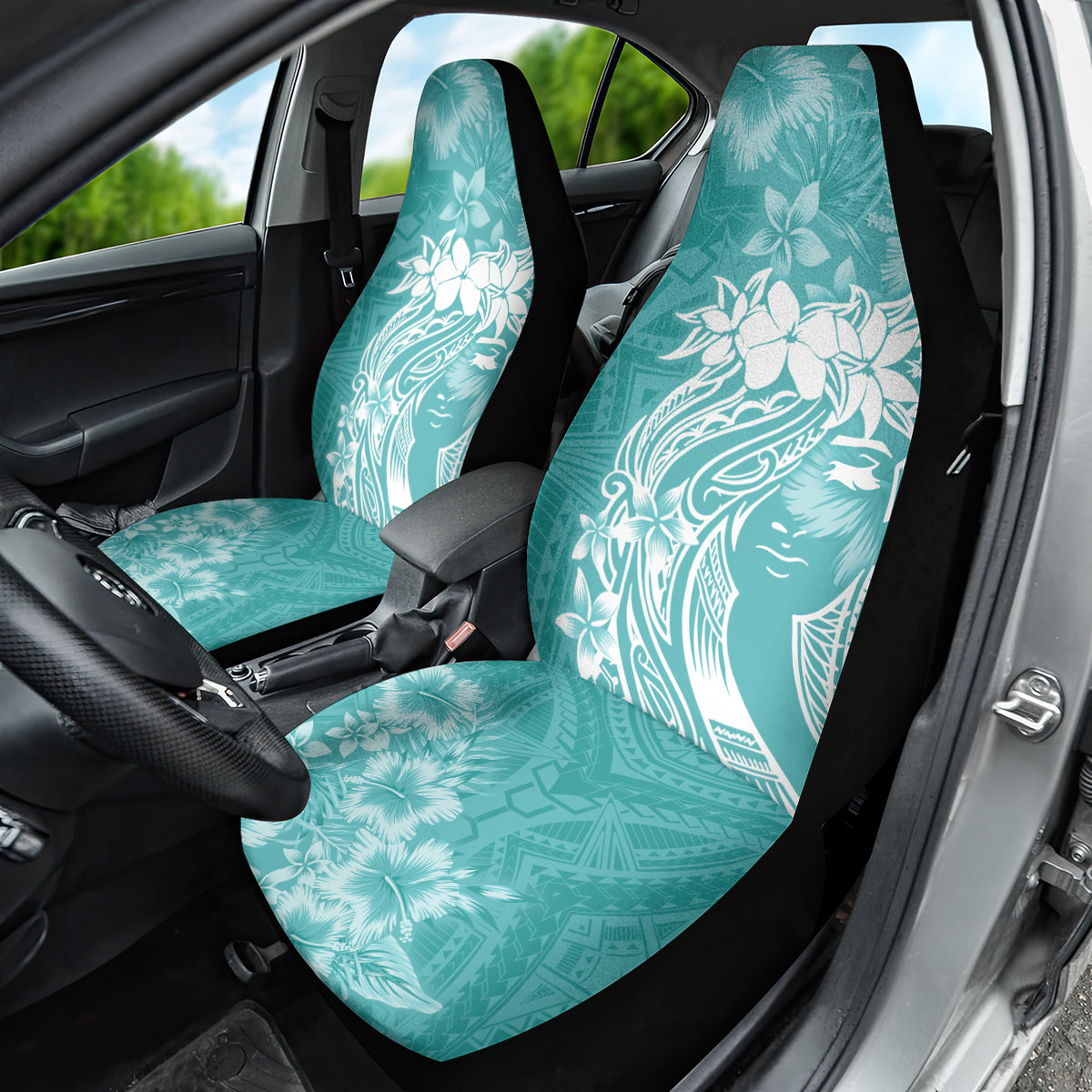 Polynesian Women's Day Car Seat Cover Plumeria Passion - Teal LT7 - Polynesian Pride