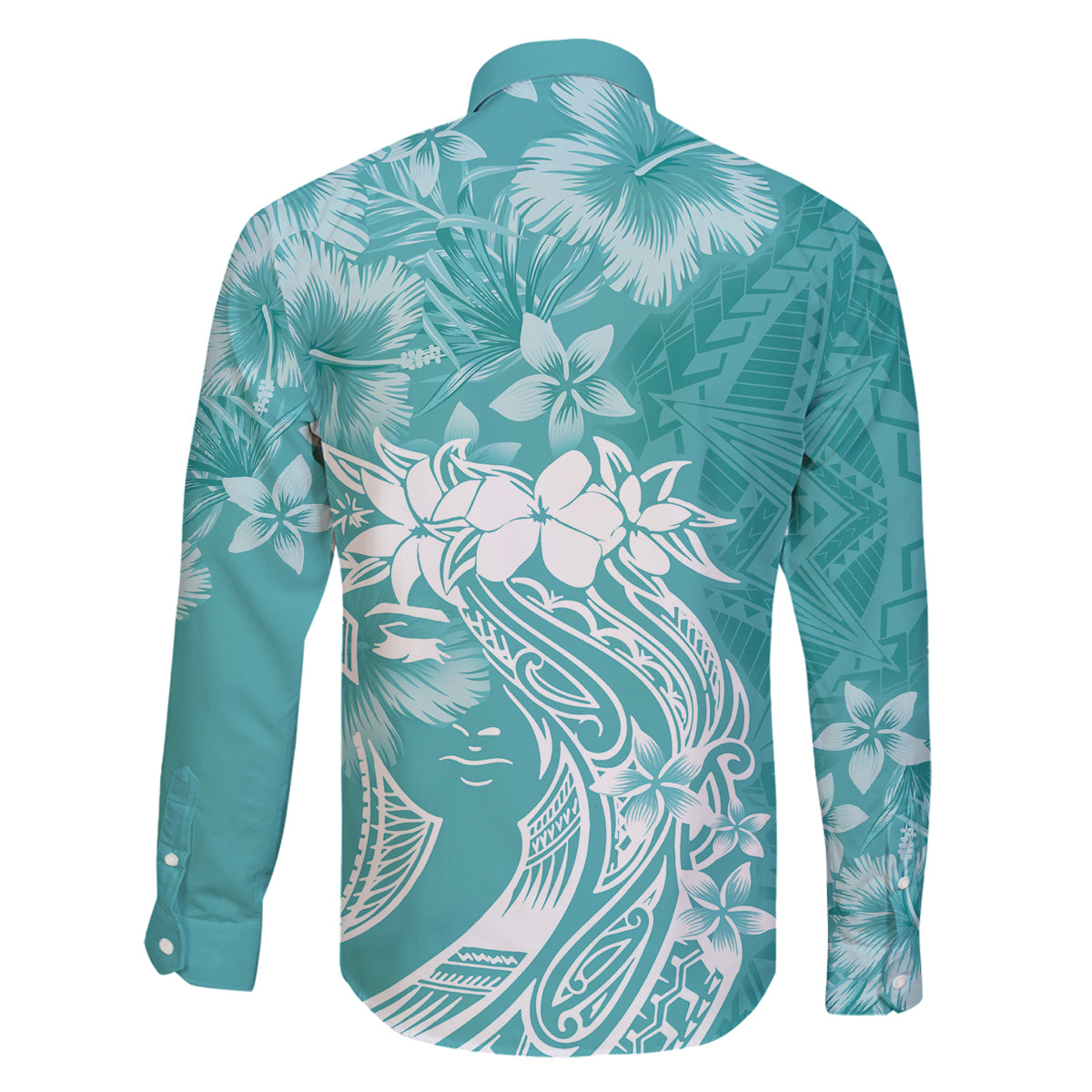 Polynesian Women's Day Family Matching Off Shoulder Short Dress and Hawaiian Shirt Plumeria Passion - Teal LT7 - Polynesian Pride