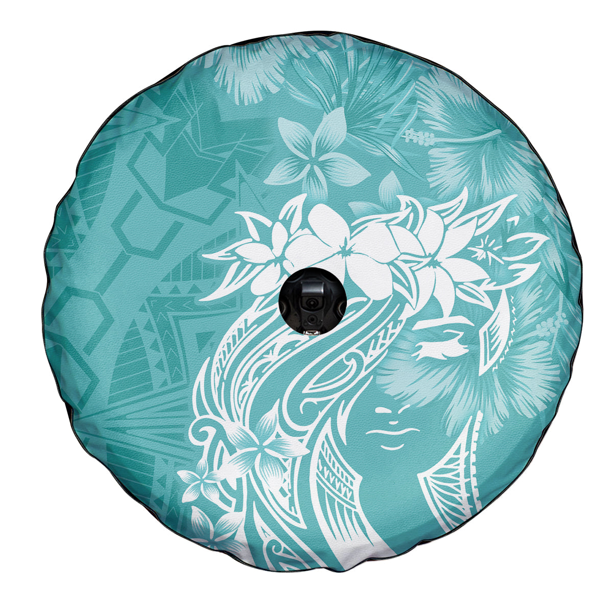 Polynesian Women's Day Spare Tire Cover Plumeria Passion - Teal LT7 - Polynesian Pride