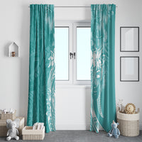 Polynesian Women's Day Window Curtain Plumeria Passion - Teal LT7 - Polynesian Pride