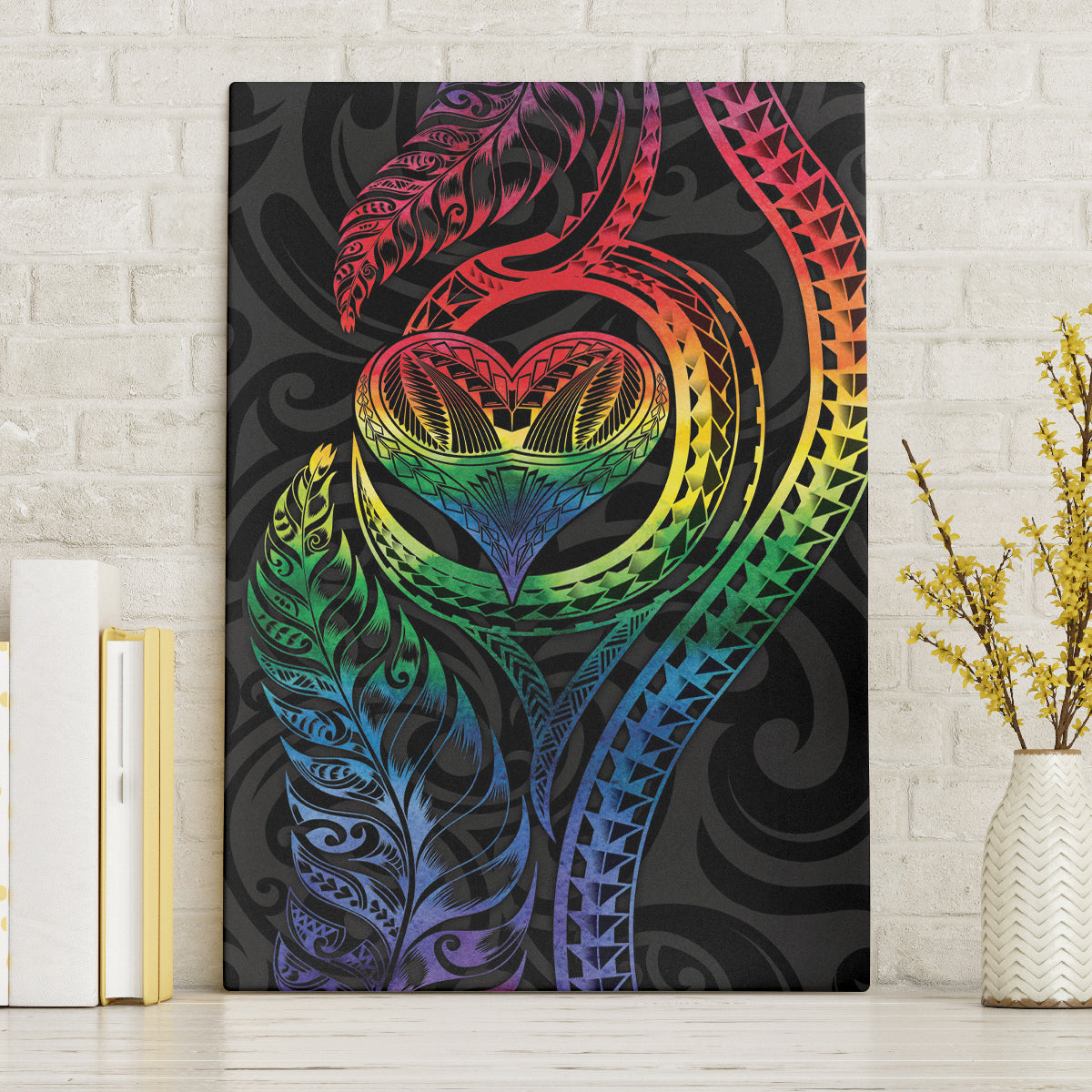 New Zealand Pride Canvas Wall Art Takatapui Rainbow Fern