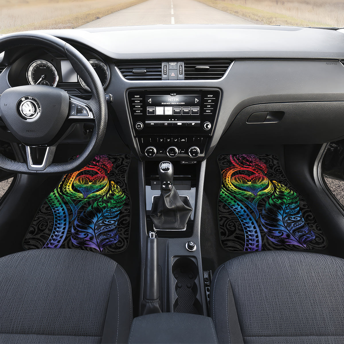 New Zealand Pride Car Mats Takatapui Rainbow Fern