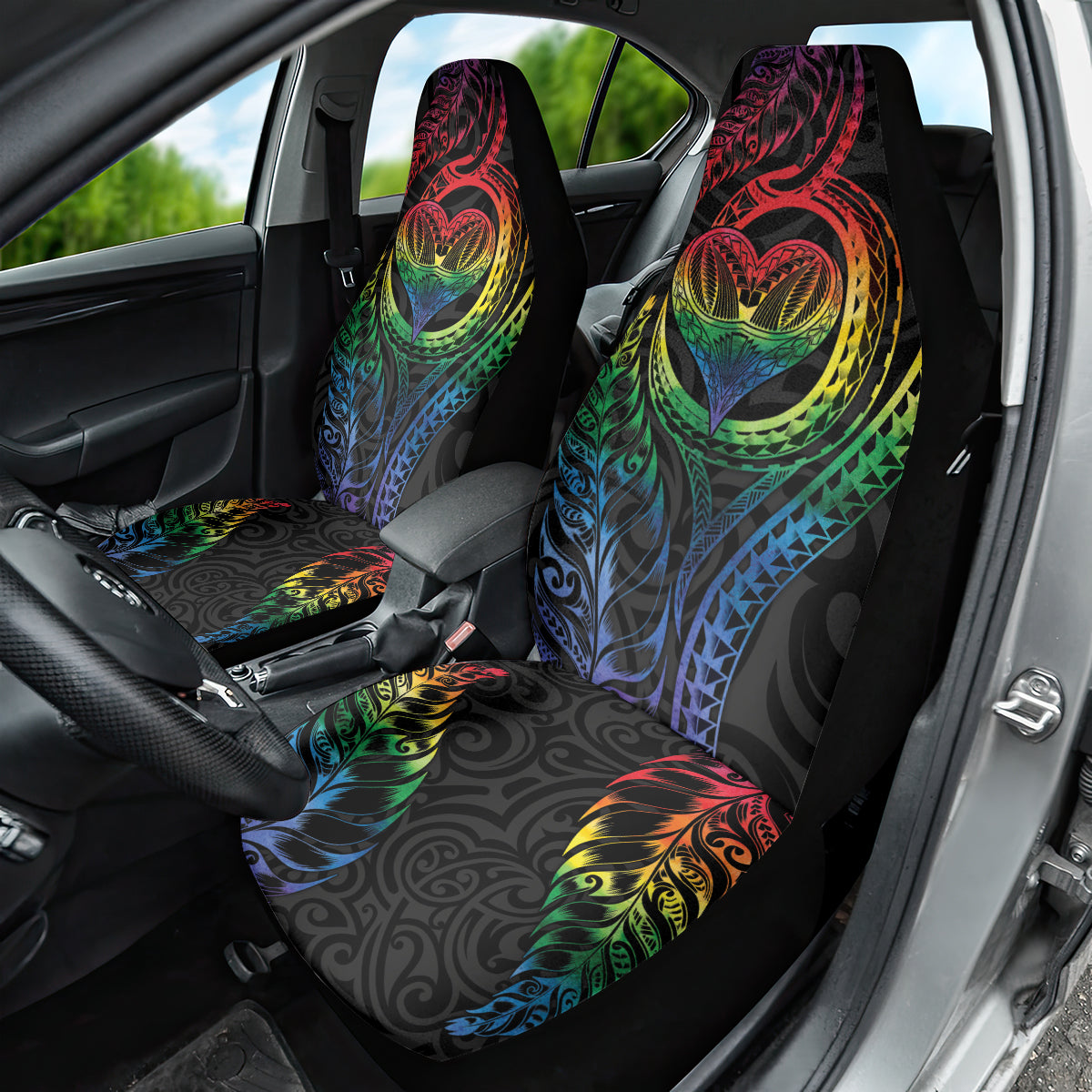 New Zealand Pride Car Seat Cover Takatapui Rainbow Fern