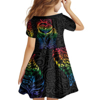 New Zealand Pride Family Matching Puletasi and Hawaiian Shirt Takatapui Rainbow Fern LT7 - Polynesian Pride