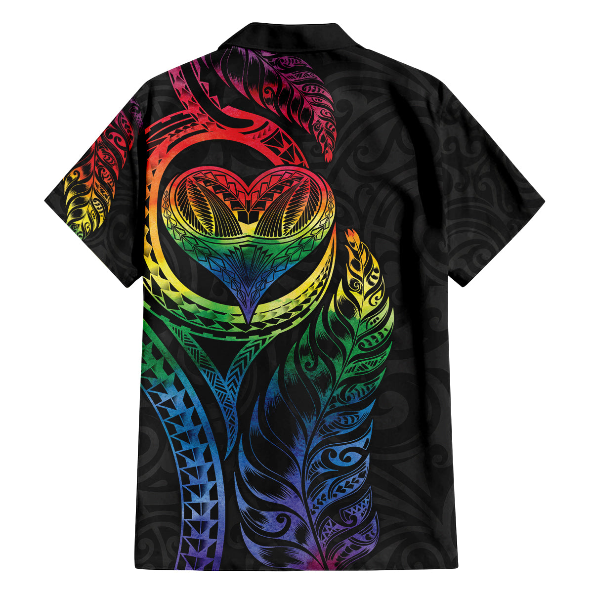 New Zealand Pride Family Matching Puletasi and Hawaiian Shirt Takatapui Rainbow Fern LT7 - Polynesian Pride