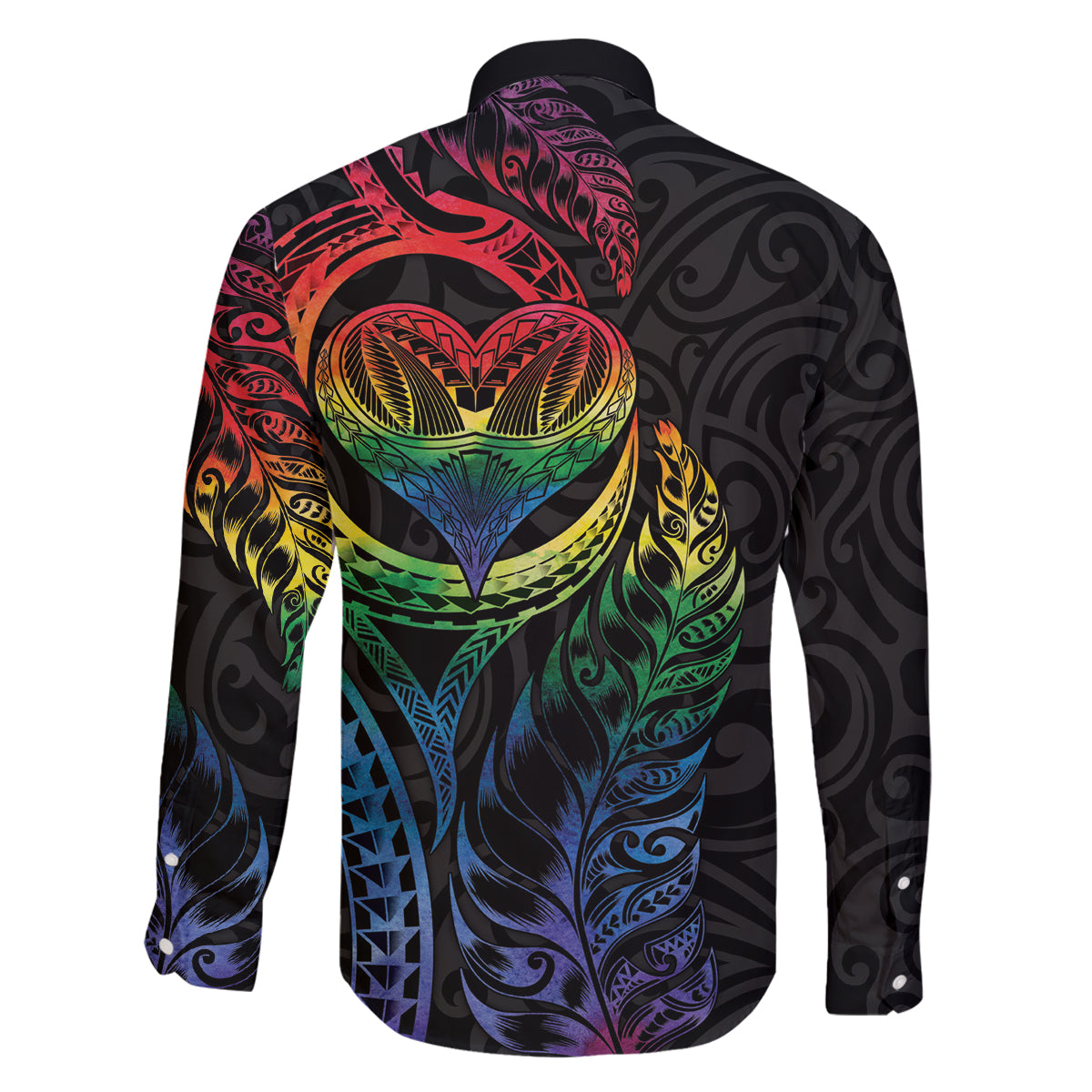 New Zealand Pride Family Matching Summer Maxi Dress and Hawaiian Shirt Takatapui Rainbow Fern LT7 - Polynesian Pride