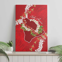 Hawaii Island Flowers Lei Canvas Wall Art Ohia Lehua Scarlet Red