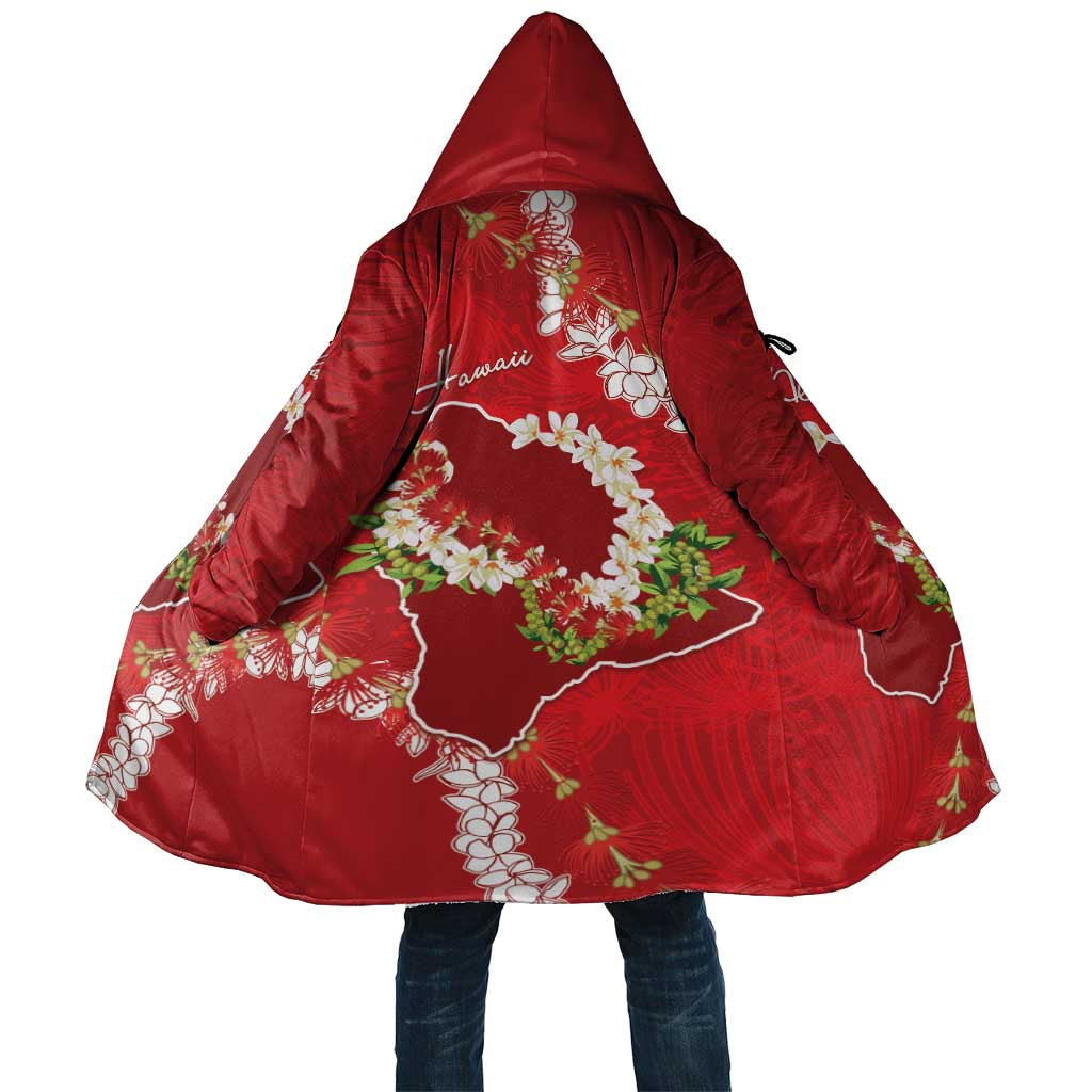 Hawaii Island Flowers Lei Cloak Ohia Lehua Scarlet Red LT7 Unisex Red - Polynesian Pride