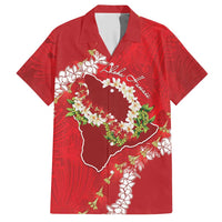 Hawaii Island Flowers Lei Hawaiian Shirt Ohia Lehua Scarlet Red LT7 Red - Polynesian Pride