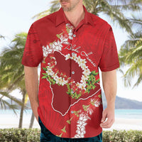 Hawaii Island Flowers Lei Hawaiian Shirt Ohia Lehua Scarlet Red LT7 - Polynesian Pride