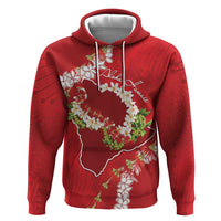 Hawaii Island Flowers Lei Hoodie Ohia Lehua Scarlet Red LT7 Pullover Hoodie Red - Polynesian Pride