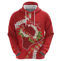 Hawaii Island Flowers Lei Hoodie Ohia Lehua Scarlet Red LT7 - Polynesian Pride