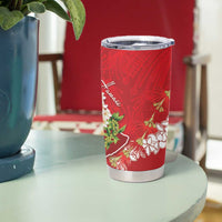 Hawaii Island Flowers Lei Tumbler Cup Ohia Lehua Scarlet Red LT7 - Polynesian Pride