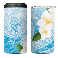 Guam Chamorro Guasali Flowers 4 in 1 Can Cooler Tumbler Aqua Gradient