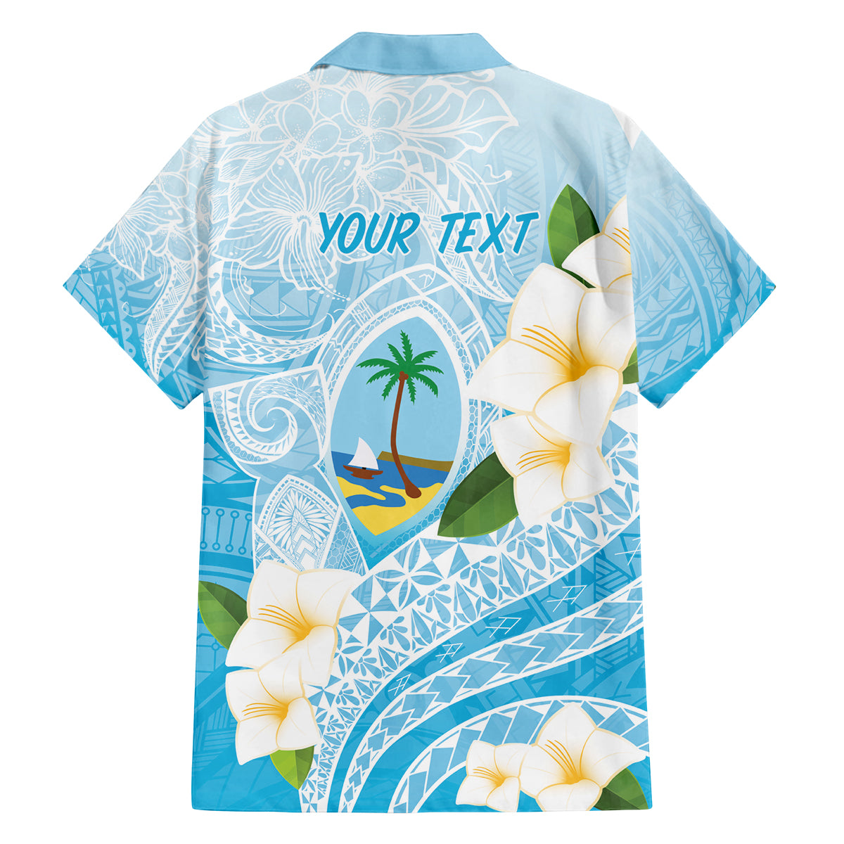 Guam Chamorro Guasali Flowers Family Matching Long Sleeve Bodycon Dress and Hawaiian Shirt Aqua Gradient