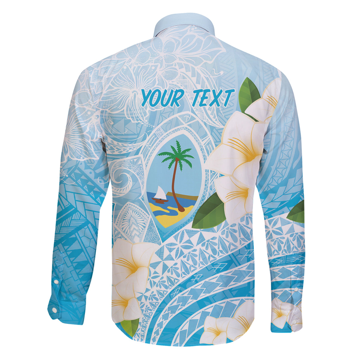 Guam Chamorro Guasali Flowers Family Matching Mermaid Dress and Hawaiian Shirt Aqua Gradient LT7 - Polynesian Pride