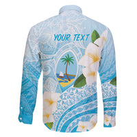 Guam Chamorro Guasali Flowers Family Matching Puletasi and Hawaiian Shirt Aqua Gradient LT7 - Polynesian Pride