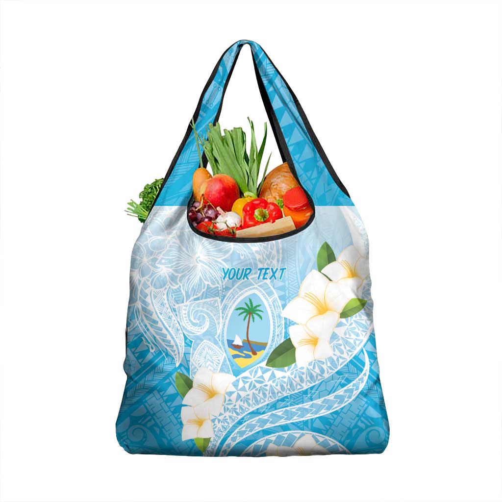 Guam Chamorro Guasali Flowers Grocery Bag Aqua Gradient