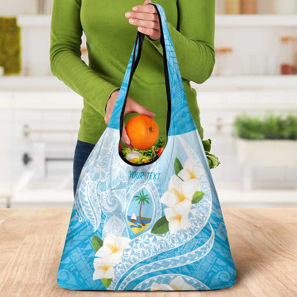 Guam Chamorro Guasali Flowers Grocery Bag Aqua Gradient