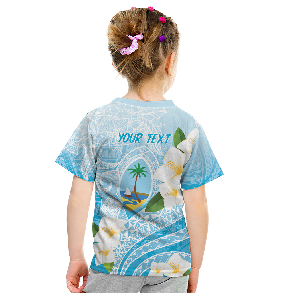 Guam Chamorro Guasali Flowers Kid T Shirt Aqua Gradient LT7 - Polynesian Pride