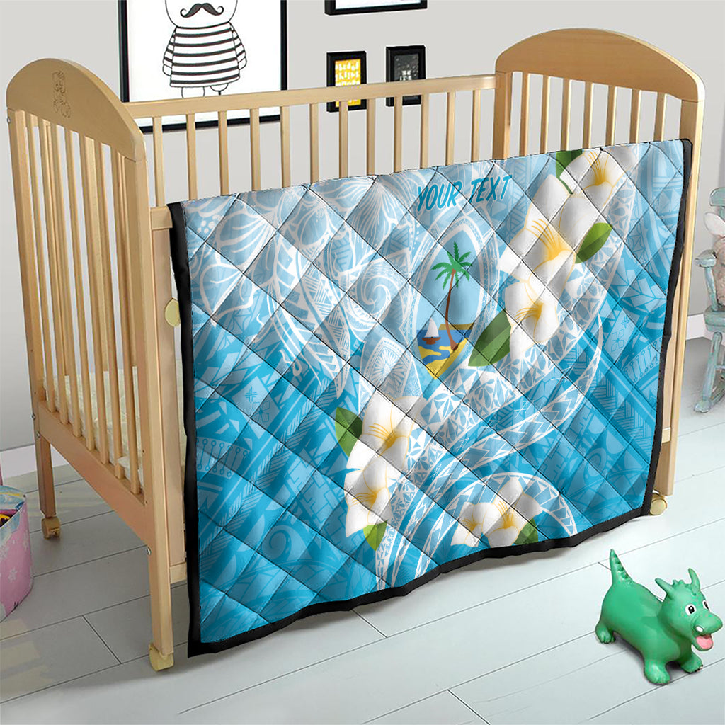 Guam Chamorro Guasali Flowers Quilt Aqua Gradient LT7