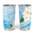 Guam Chamorro Guasali Flowers Tumbler Cup Aqua Gradient LT7