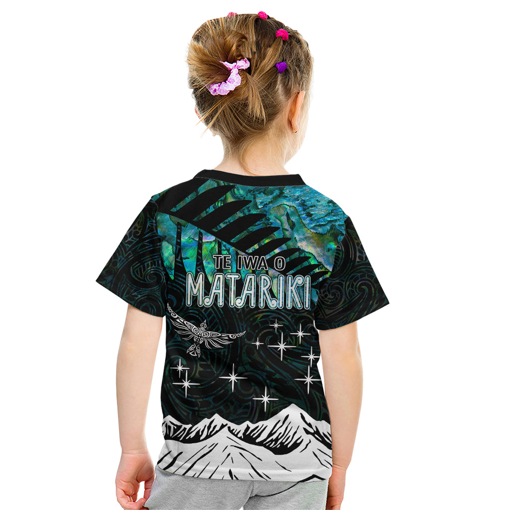 Personalised Maori New Year Kid T Shirt Matariki Mix Paua Shell LT7 - Polynesian Pride