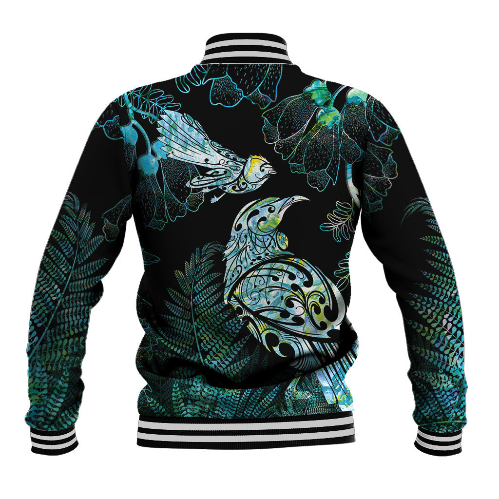 Aotearoa Maori Mahuru Baseball Jacket Spring Time - Paua Shell Green LT7 - Polynesian Pride