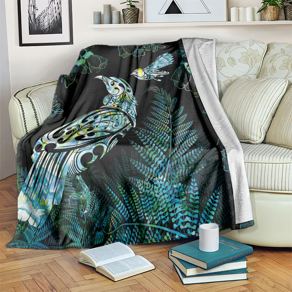 Aotearoa Maori Mahuru Blanket Spring Time - Paua Shell Green LT7 Black - Polynesian Pride