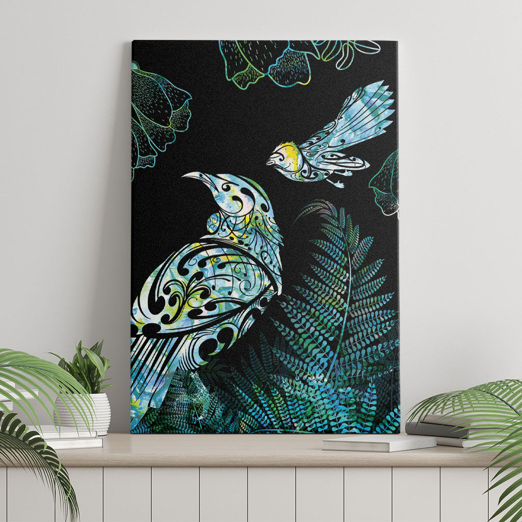 Aotearoa Maori Mahuru Canvas Wall Art Spring Time - Paua Shell Green LT7 - Polynesian Pride