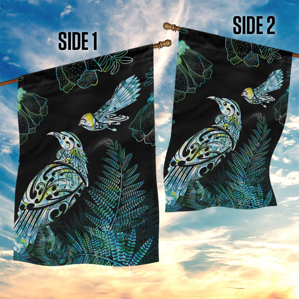 Aotearoa Maori Mahuru Garden Flag Spring Time - Paua Shell Green LT7 - Polynesian Pride
